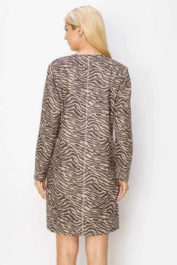 JOH AURORA DRESS ZEBRA  - BROWN MULTI - 2059P