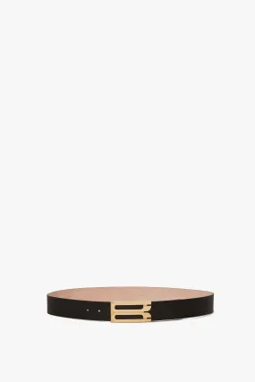 Jumbo Frame Belt In Black Grained Leather