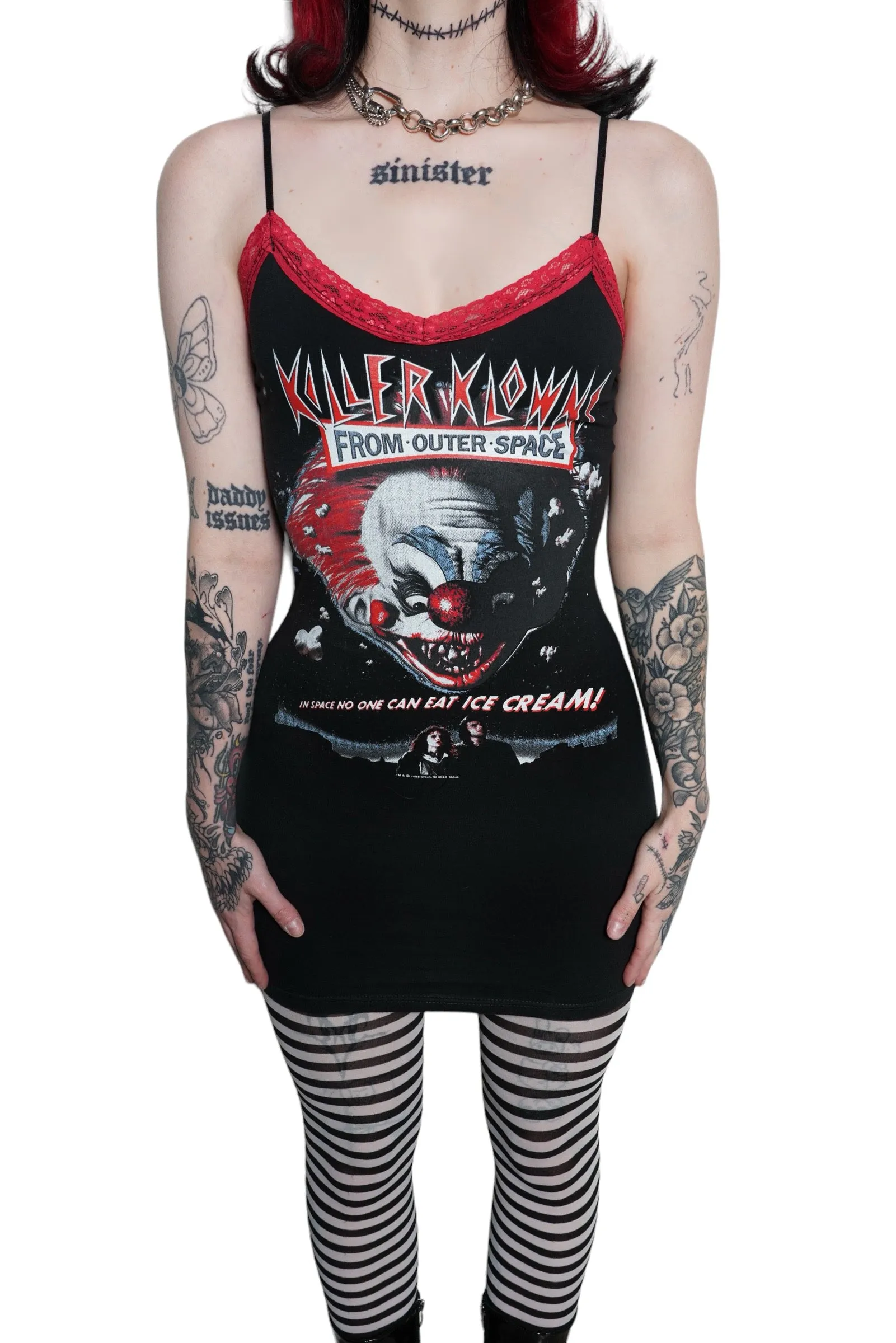 Killer Klowns from Outer Space Red Lace Strap Dress