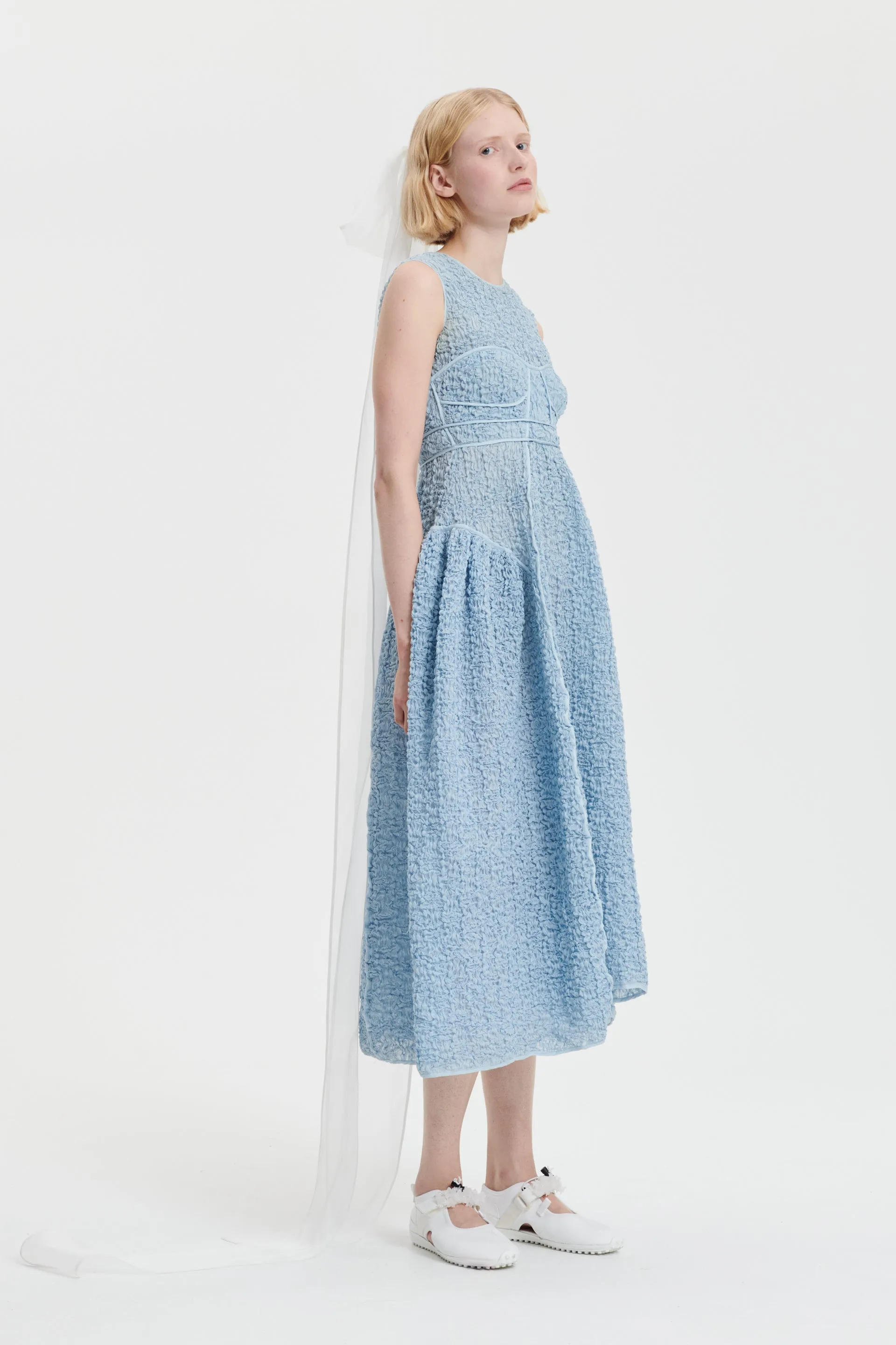 LIA | GOWN SMOCK ORGANDIE MISTY BLUE BRIDAL