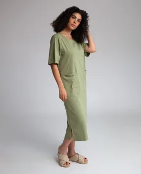 Lillian Organic Cotton Dress In Sage