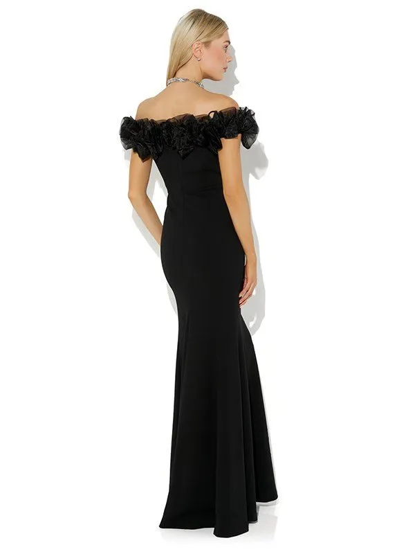 Mischa Black Organza Rose Gown