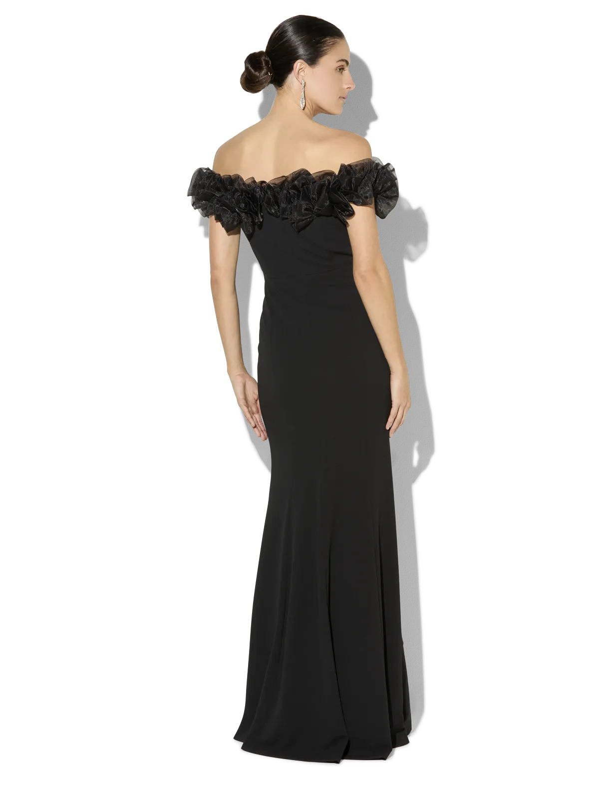 Mischa Black Organza Rose Gown