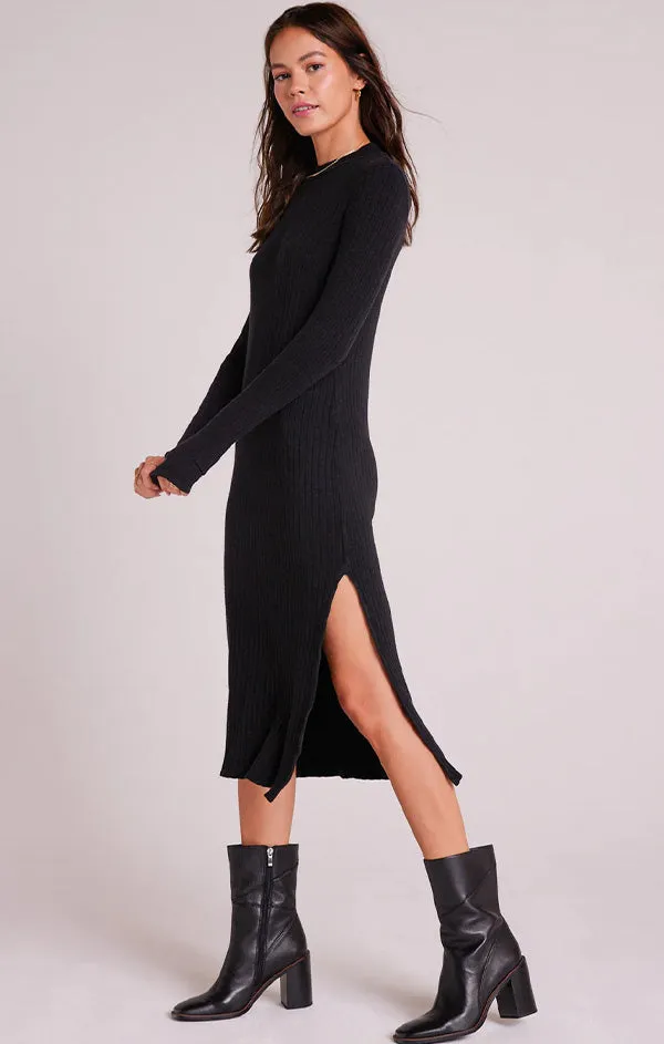 Mock Neck Midi Knit Dress