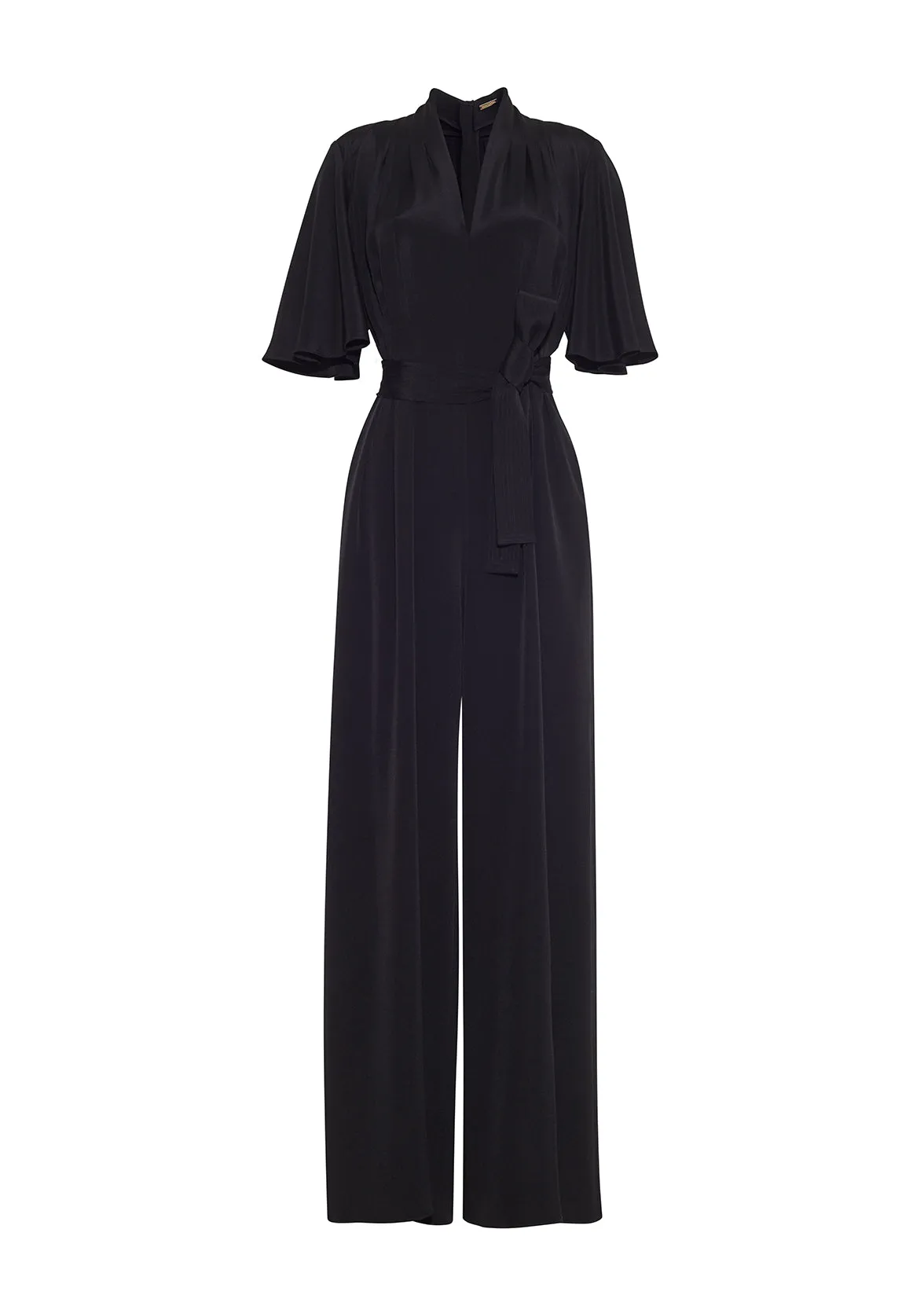 nansi jumpsuit with sleeve in silk crepe