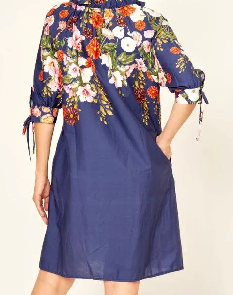 Navy floral high Dress