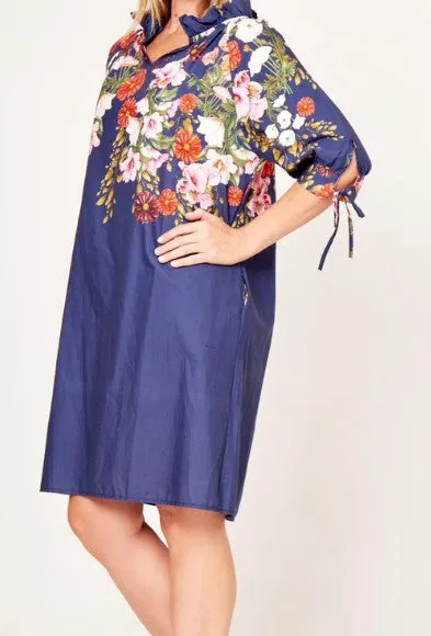 Navy floral high Dress