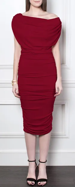 Paloma Midi Dress Oxblood