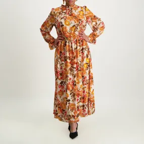 Peach&amp;Orange Printed Dress