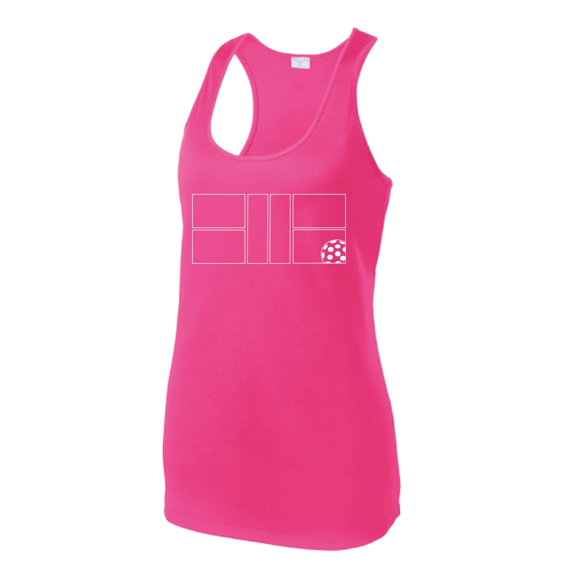 Pickleball Court | Women’s Racerback Tank | 100% Polyester