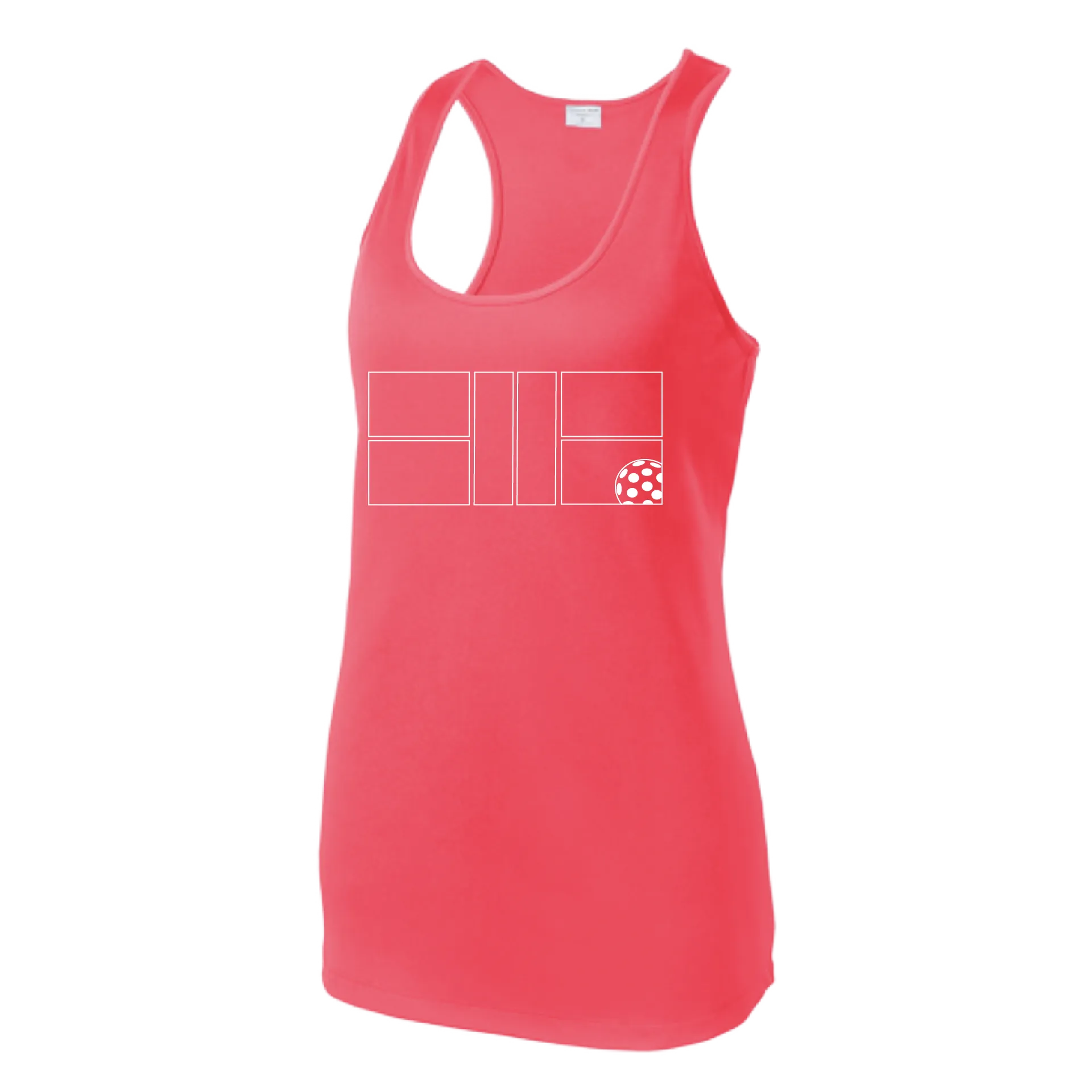 Pickleball Court | Women’s Racerback Tank | 100% Polyester