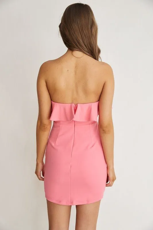 Pink Strapless Mini Dress