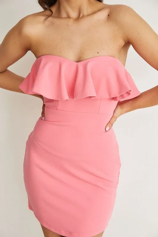 Pink Strapless Mini Dress