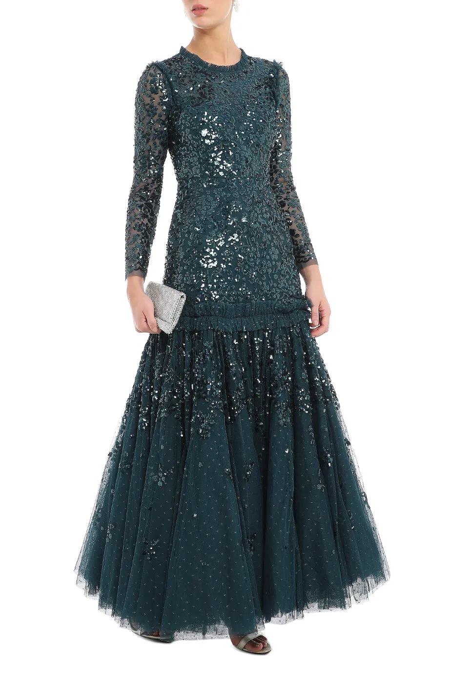 Regal Rose Long Sleeve Gown