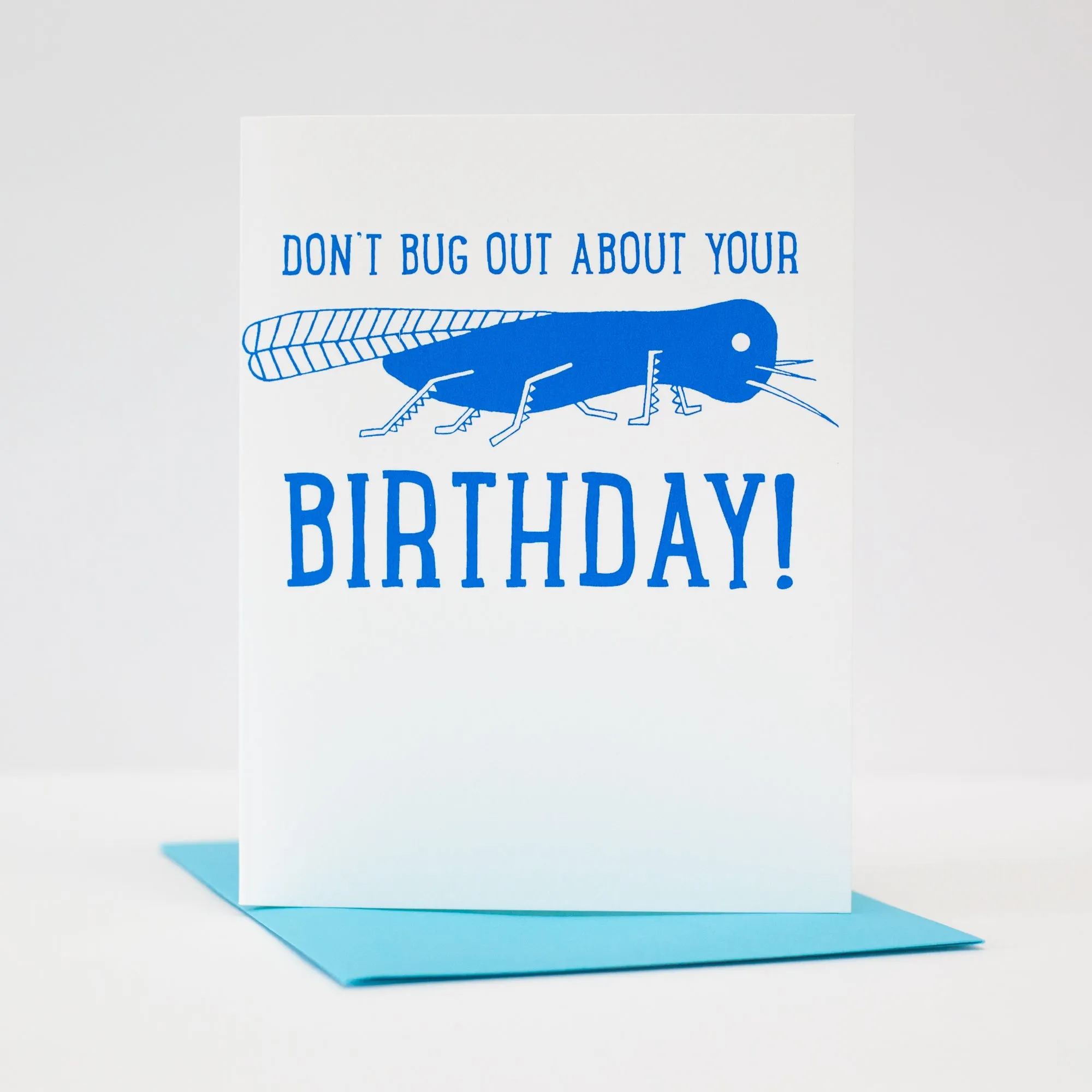 Rhode Island birthday card, Big Blue Bug card, funny birthday card, Nibbles Woodaway card