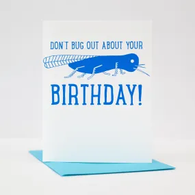 Rhode Island birthday card, Big Blue Bug card, funny birthday card, Nibbles Woodaway card