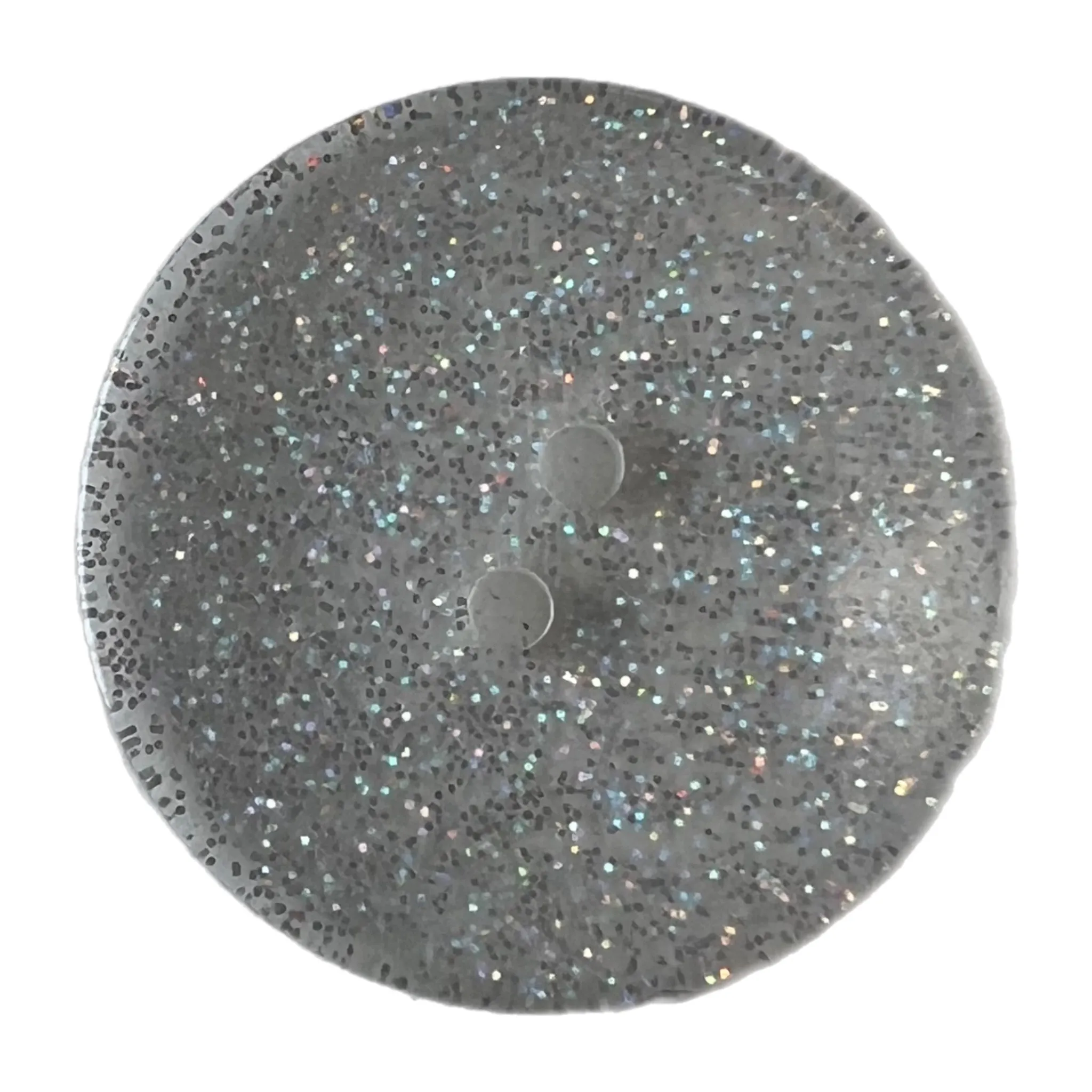 Round Polyester Button with Glitter and 2 holes - Size: 23mm