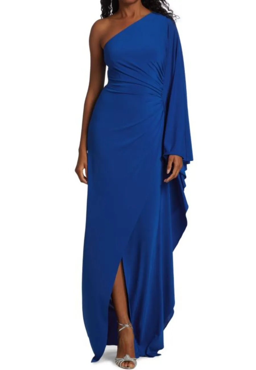 Royal Blue Ellen Jersey One Shoulder Gown