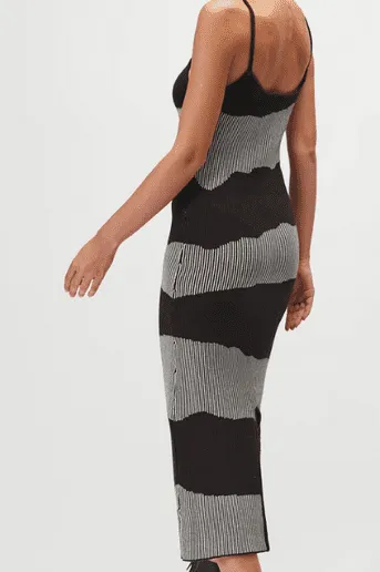 Rue stiic anya knit dress - black white coffee