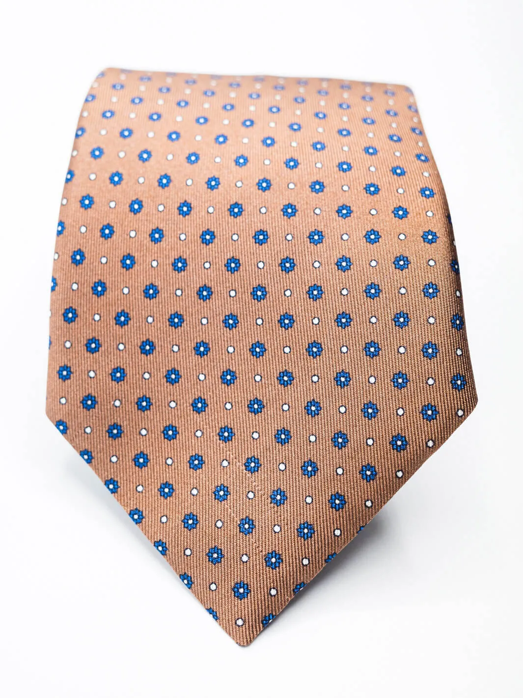 Silk Floral Print Tie - Desert Sand