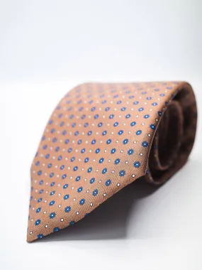 Silk Floral Print Tie - Desert Sand