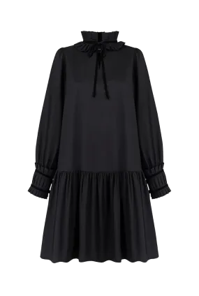 Simone Black Cotton Dress