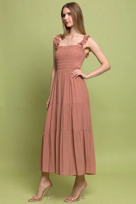 Smocked Bodice Maxi Dress