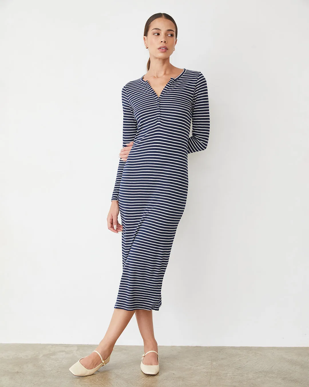 Stripe Henley Dress