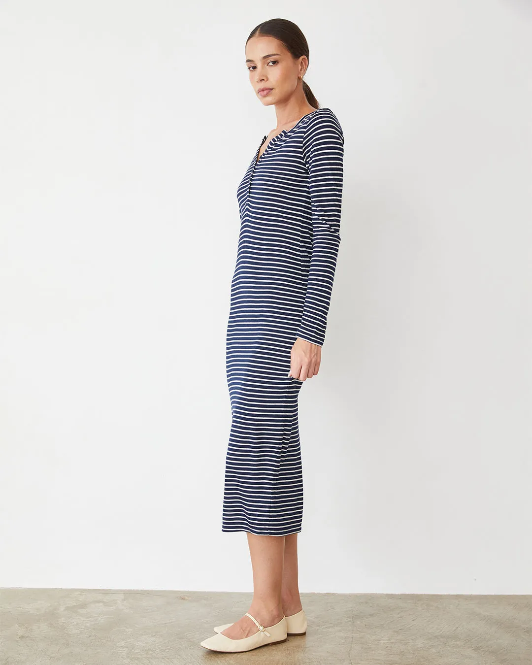 Stripe Henley Dress