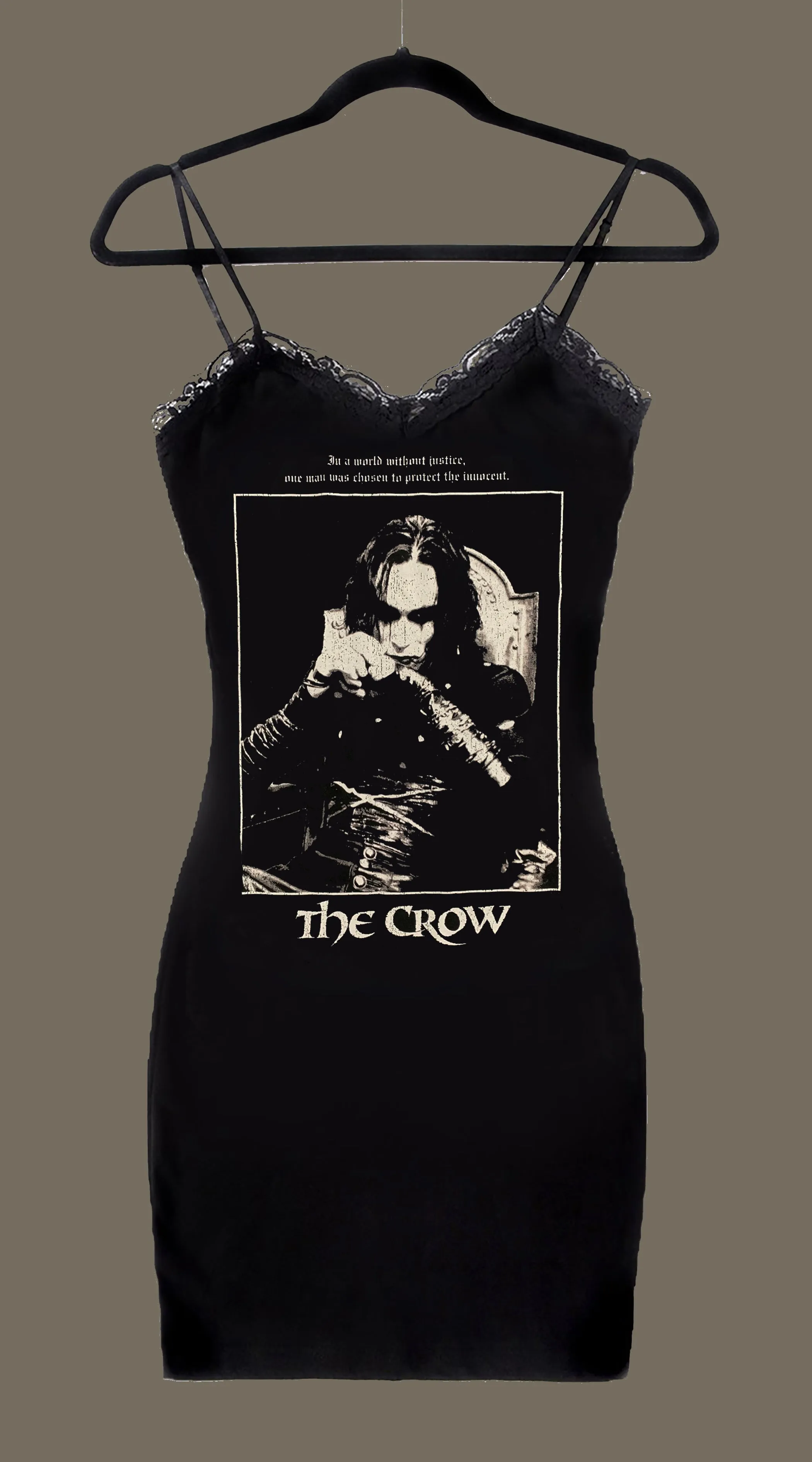 The Crow Black Lace Strap Dress