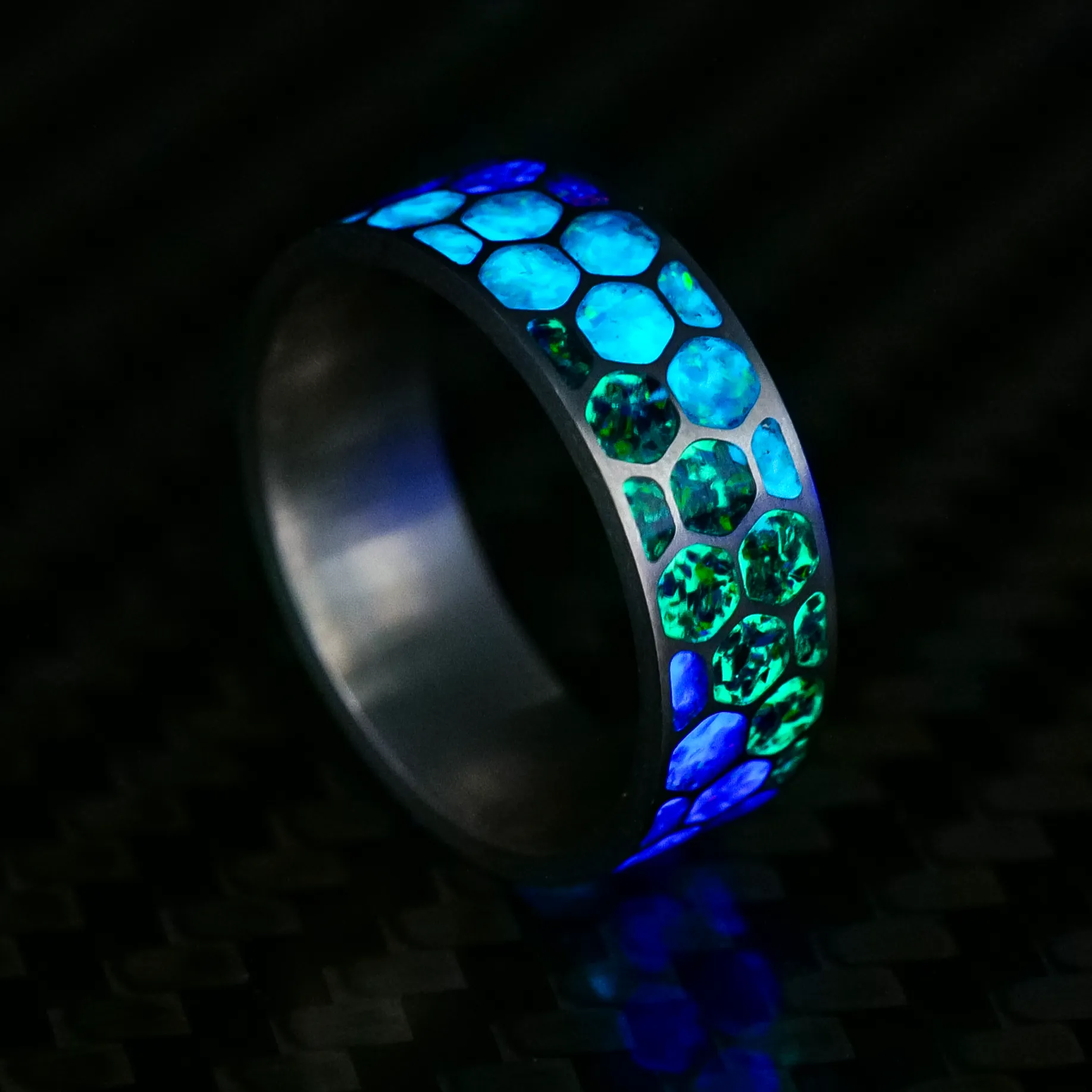 The Kaleidoscope | Opal Titanium Glowstone Ring